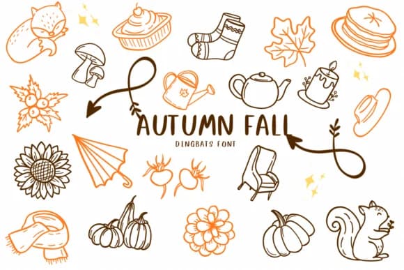 Autumn Fall by CHANOK — Dingbats Font
