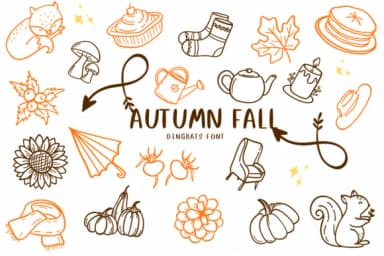 Autumn Fall by CHANOK — Dingbats Font — thumbnail 1