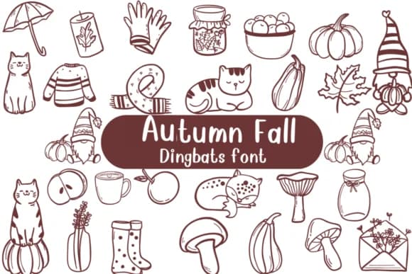Autumn Fall by Nongyao — Dingbats Font