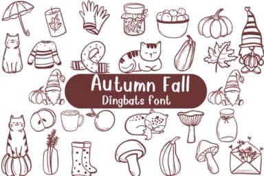 Autumn Fall by Nongyao — Dingbats Font — thumbnail 1