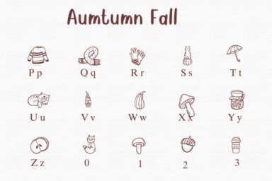 Autumn Fall by Nongyao — Dingbats Font — thumbnail 3