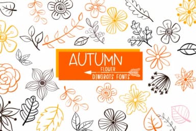 Autumn Flower by Sirinart — Dingbats Font — thumbnail 1