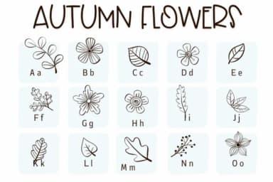 Autumn Flower by Sirinart — Dingbats Font — thumbnail 2