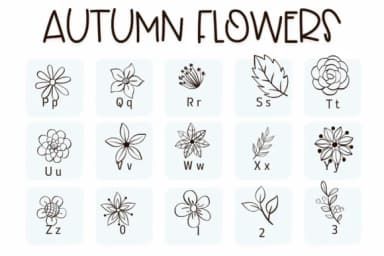 Autumn Flower by Sirinart — Dingbats Font — thumbnail 3