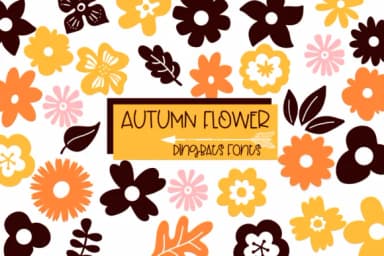 Autumn Flower by Sirinart — Dingbats Font — thumbnail 1