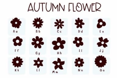 Autumn Flower by Sirinart — Dingbats Font — thumbnail 2