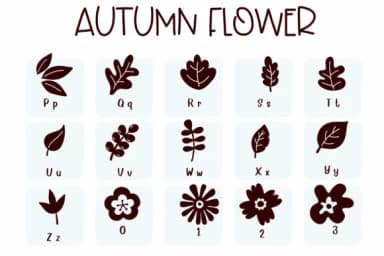 Autumn Flower by Sirinart — Dingbats Font — thumbnail 3