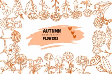 Autumn Flowers by Suphitchaya — Dingbats Font — thumbnail 1