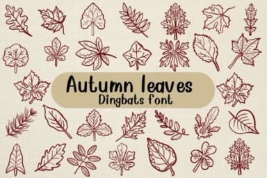 Autumn Leaves by Nongyao — Dingbats Font — thumbnail 1