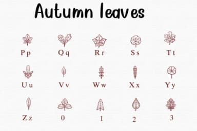 Autumn Leaves by Nongyao — Dingbats Font — thumbnail 3