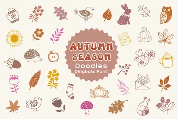 Autumn Season by Pui Art — Dingbats Font