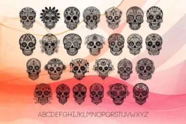 Aztec Tribal Sugar Skull by MOMAT THIRTYONE — Dingbats Font — thumbnail 2