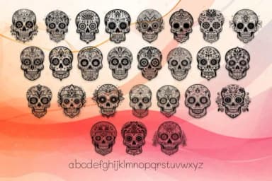 Aztec Tribal Sugar Skull by MOMAT THIRTYONE — Dingbats Font — thumbnail 3
