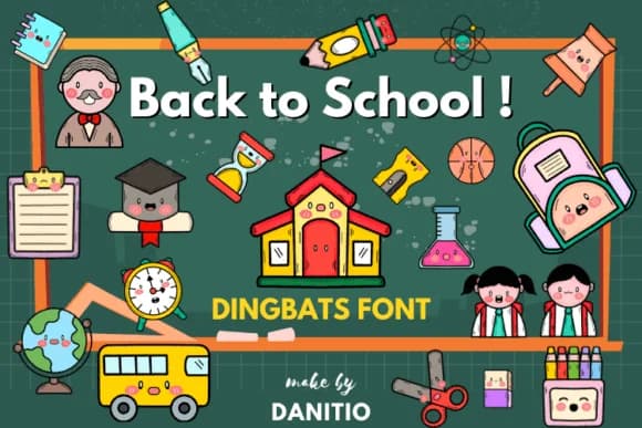 Back to School by Danita.kukkai — Dingbats Font