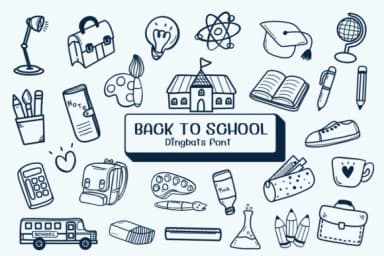 Back to School by Ketsarin — Dingbats Font — thumbnail 1