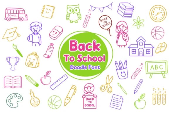 Back to School by Pui Art — Dingbats Font