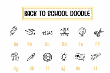 Back to School Doodle by BK Creative Designs — Dingbats Font — thumbnail 2