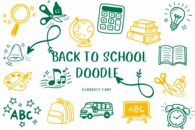 Back to School Doodle by CHANOK — Dingbats Font — thumbnail 1