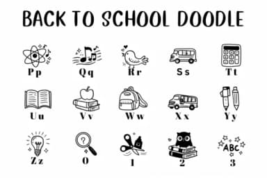Back to School Doodle by CHANOK — Dingbats Font — thumbnail 3