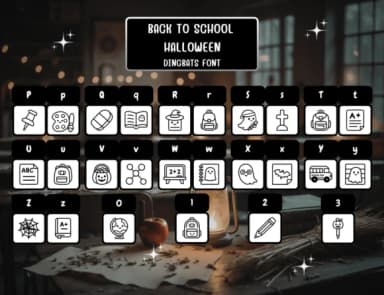 Back to School Halloween by Distiny4919 — Dingbats Font — thumbnail 3