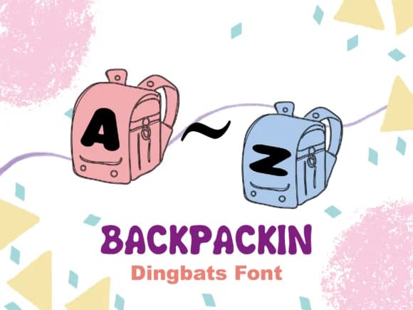 Backpackin by Happy Bamboo — Dingbats Font