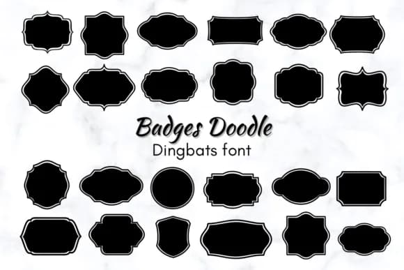 Badges Doodle by Nun Sukhwan — Dingbats Font