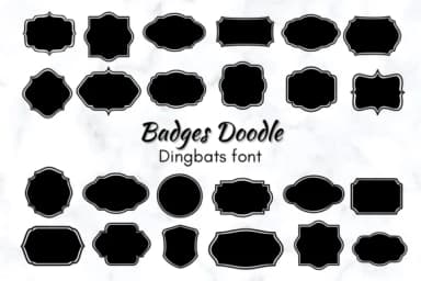 Badges Doodle by Nun Sukhwan — Dingbats Font — thumbnail 1