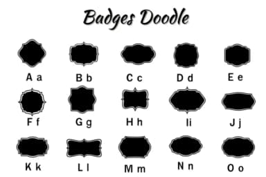 Badges Doodle by Nun Sukhwan — Dingbats Font — thumbnail 2