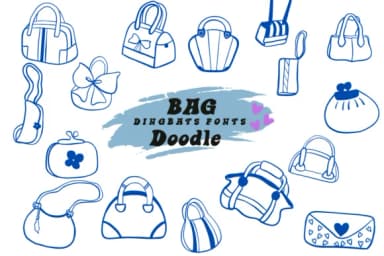 Bag Doodle by Suphitchaya — Dingbats Font — thumbnail 1