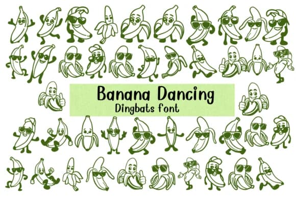 Banana Dancing by Nongyao — Dingbats Font
