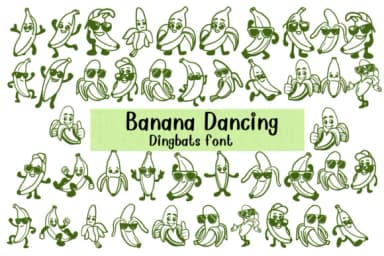 Banana Dancing by Nongyao — Dingbats Font — thumbnail 1