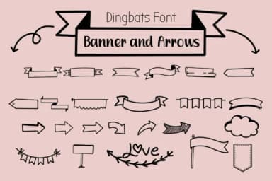 Banner and Arrows by Fox7 — Dingbats Font — thumbnail 1