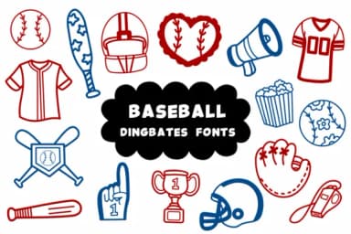 Baseball by Natchuta — Dingbats Font — thumbnail 1