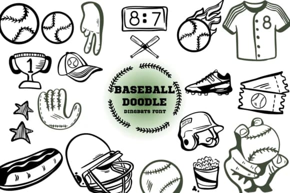 Baseball Doodle by Bee piyanuch — Dingbats Font