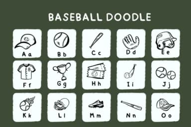 Baseball Doodle by Bee piyanuch — Dingbats Font — thumbnail 2