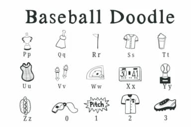 Baseball Doodle by Suphitchaya — Dingbats Font — thumbnail 3