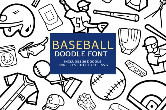 Baseball Doodle by digitalplannerland — Dingbats Font