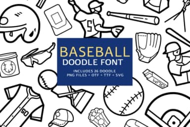 Baseball Doodle by digitalplannerland — Dingbats Font — thumbnail 1