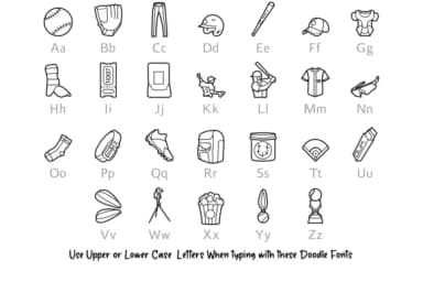 Baseball Doodle by digitalplannerland — Dingbats Font — thumbnail 2