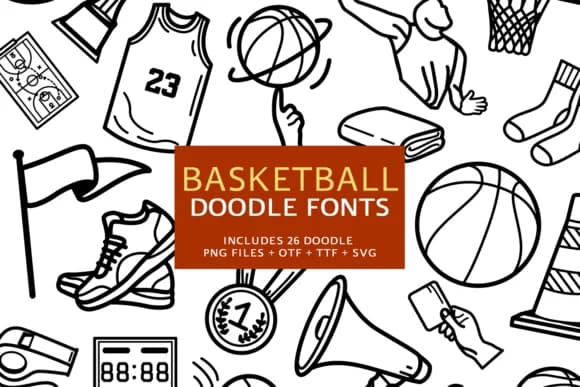 Basketball Doodle by digitalplannerland — Dingbats Font