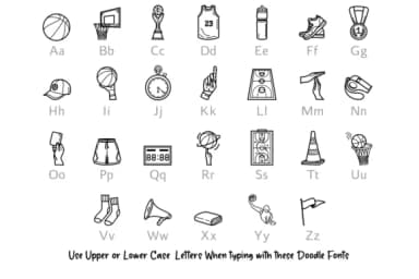 Basketball Doodle by digitalplannerland — Dingbats Font — thumbnail 2