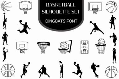 Basketball Silhouette Set by Heartcraft Atelier — Dingbats Font — thumbnail 1