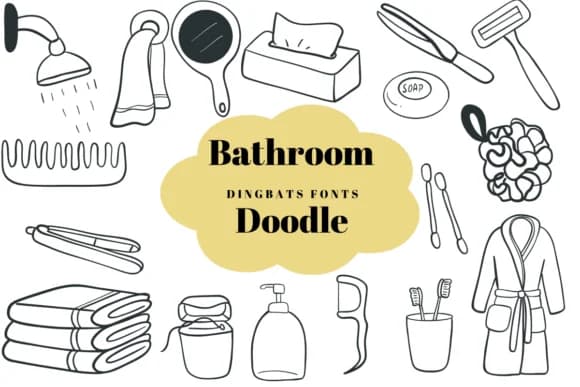 Bathroom Doodle by Suphitchaya — Dingbats Font