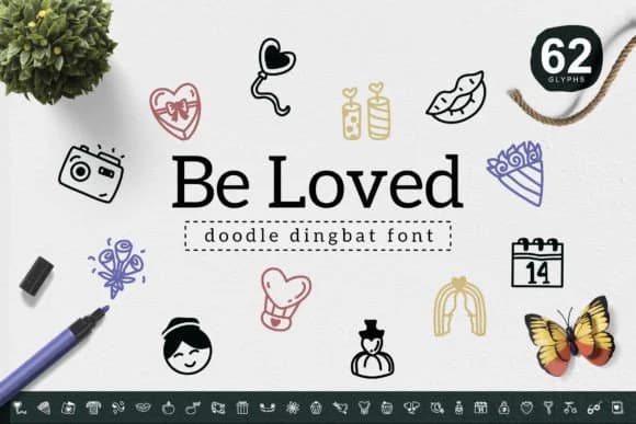 Be Loved by YandiDesigns — Dingbats Font