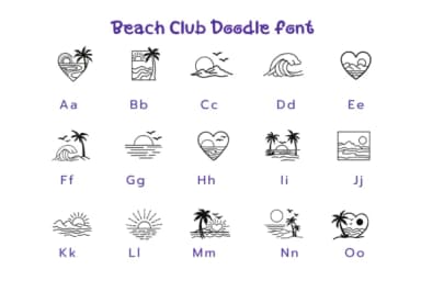 Beach Club Doodle by Pui Art — Dingbats Font — thumbnail 8