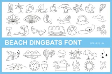 Beach Dingbats by Edywiyonopp — Dingbats Font — thumbnail 1