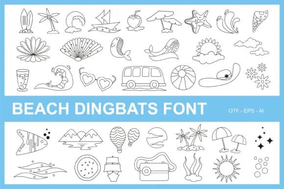 Beach Dingbats by Edywiyonopp — Dingbats Font