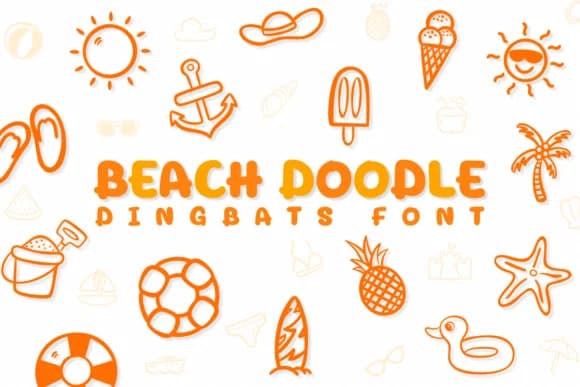 Beach Doodle by Chonada — Dingbats Font