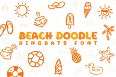 Beach Doodle by Chonada — Dingbats Font — thumbnail 1
