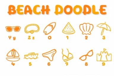 Beach Doodle by Chonada — Dingbats Font — thumbnail 4